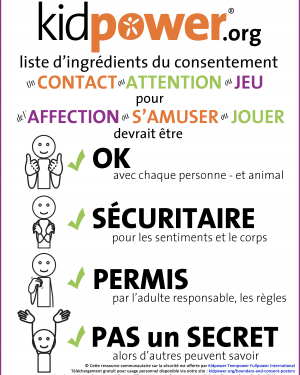 Affiche de la Recette Kidpower du Consentement